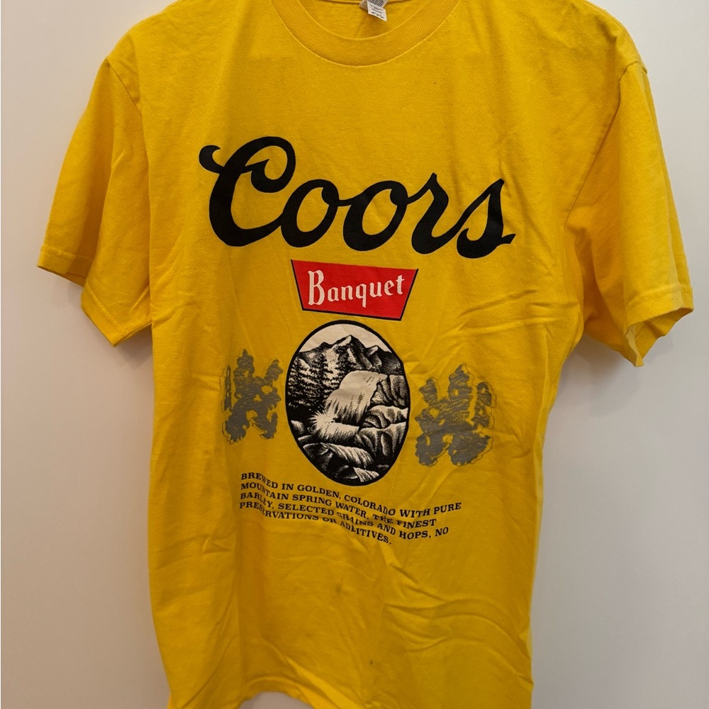 Alstyle Yellow Coors Beer Short Sleeve Tee with Iconic Design